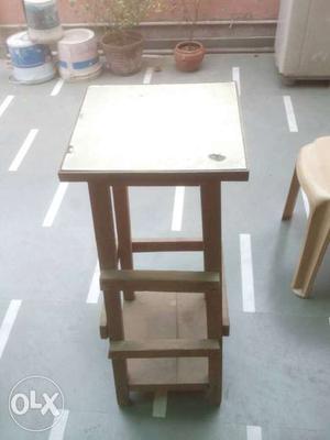 Brown And Beige Wooden Stool of 3 feet height