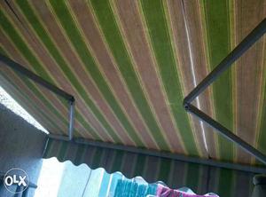 Brown And Green Stripe Canopy Tent