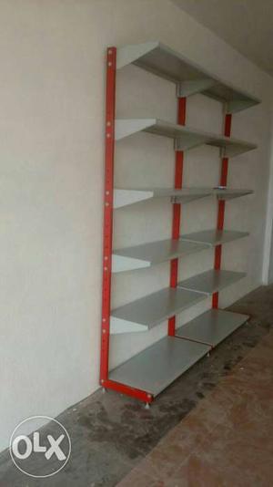 Brown And White Steel Rack