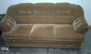 Brown Microsuede 3-seat Couch