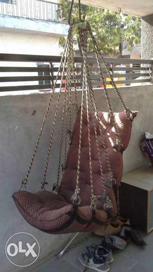 Brown Tufted Hanging Chair