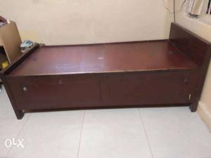 Brown Wooden Trundle Bed Frame