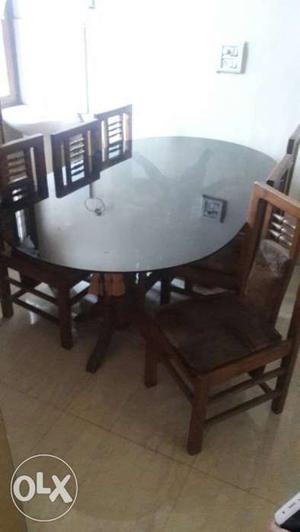 Dining table of sagwan wood with 6 chairs