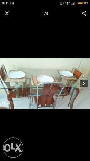 Dinner table with 3 chairs used for about 3 to 4