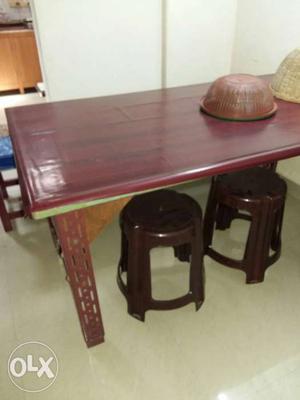 Dinning table with steel angle frame plywood top good