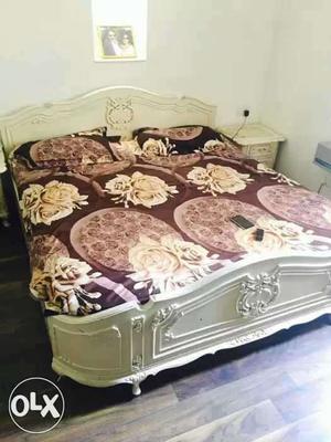 Double bed with side tables and mattress