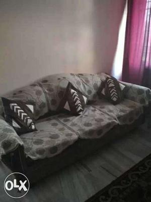 Gray And Black 3-seat Sofa