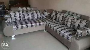 Gray Black And White Sectional Couch