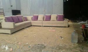 L type sofa with mdf