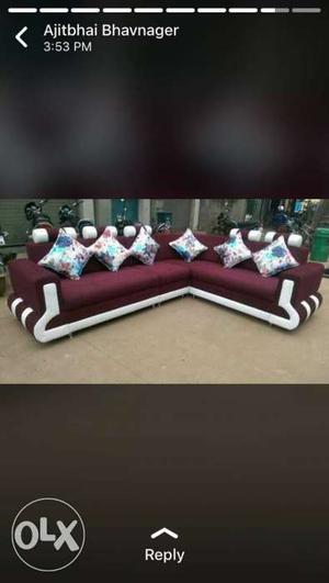 Maroon And White Sectional Couch Screenshot