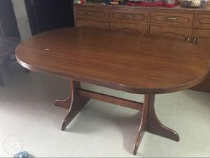 Pure Wood Dining Table with 6 Chairs
