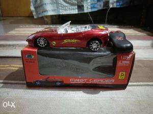 Red First Leader RC Car Toy With Controller On Box