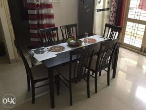 Rubber Wood 6-Seater Dining Set