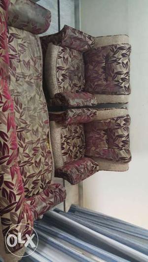 Sofa. 2 year old. small cuts in 3 seater. Price