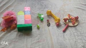 Toy: Squeezy toy, Blocks,Fan, Ring, Phone,