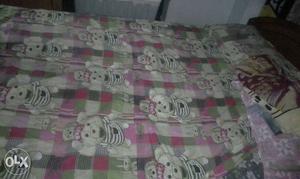 White And Black Bear Bed Sheet