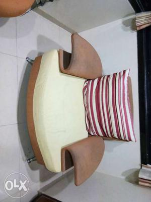 White And Brown Sofa Chair