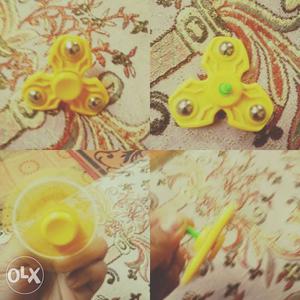 Yellow Fidget Hand Spinner Photo Collage