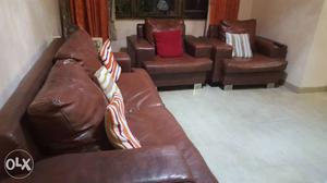) sofa set... leatherite. currently in