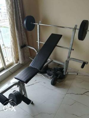 5 in 1 Multi-purpose Bench and 65 kg weights with