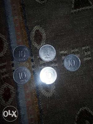 5 ten paisa coins 