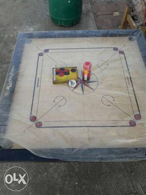 Black And Brown Wooden Carrom Board