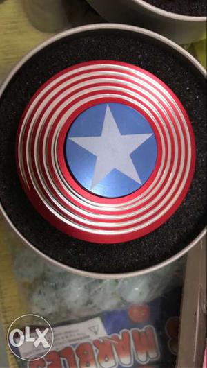 Blue And Red Captain America Shield Hand Spinner