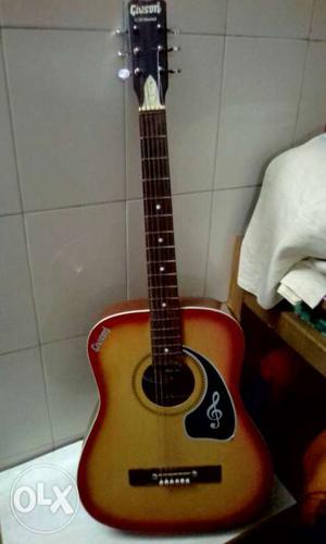Brown And Red Dreadnought Acoustic Guitar