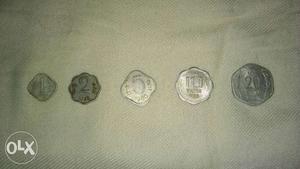 Five Old Silver Coins