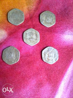 Five Silver India Coins