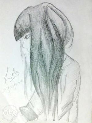 Girl In Long Sleeve Top Sketch