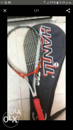 Lawn tennis racket with cover in good condition