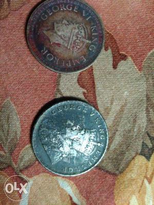 Old coin of  and .silver coin emergency