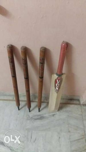 Red And Brown Vox Cricket Bat