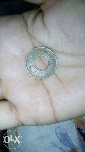 Round Silver Indian Paise Coin
