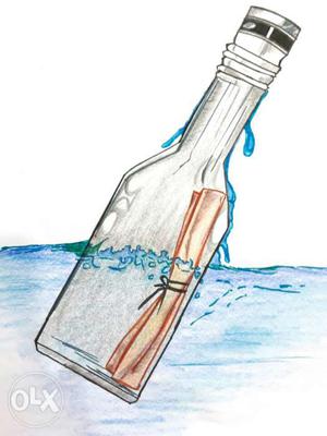 Sketch Of Paper In The Bottle