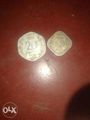 Two Silver Paise Coins
