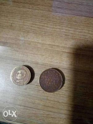 Two pcs old Indian Coins