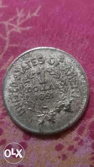 1 american dollar very old coin
