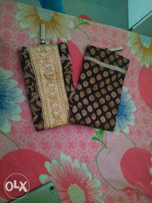 2 Black-and-brown Zipper Pouches