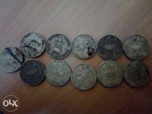 20 paise coins of 19th century 11 coins