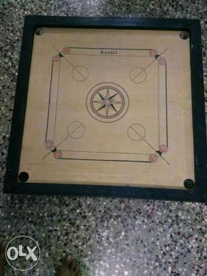 Black And Brown Carrom Board with coin set