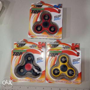 Black, Yellow, And Red Fidget Hand Spinners In Pack