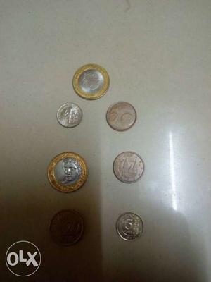 Collection of 7 European and American coins