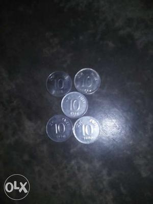 Five 10 Silver Round Coins