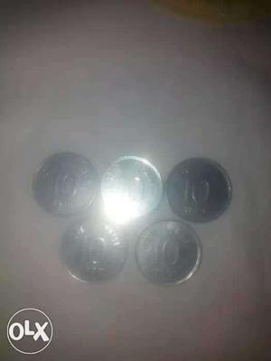 Five 10 paise Coins
