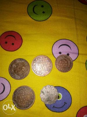 Five Gold And Silver Indian Coins