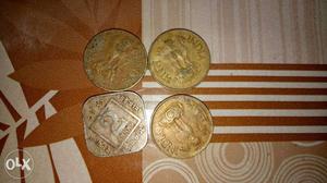 Four Copper India Coins
