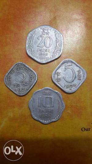 Four Indian Silver Coins