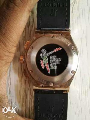 Gold And Black Cricket World Cup Watch